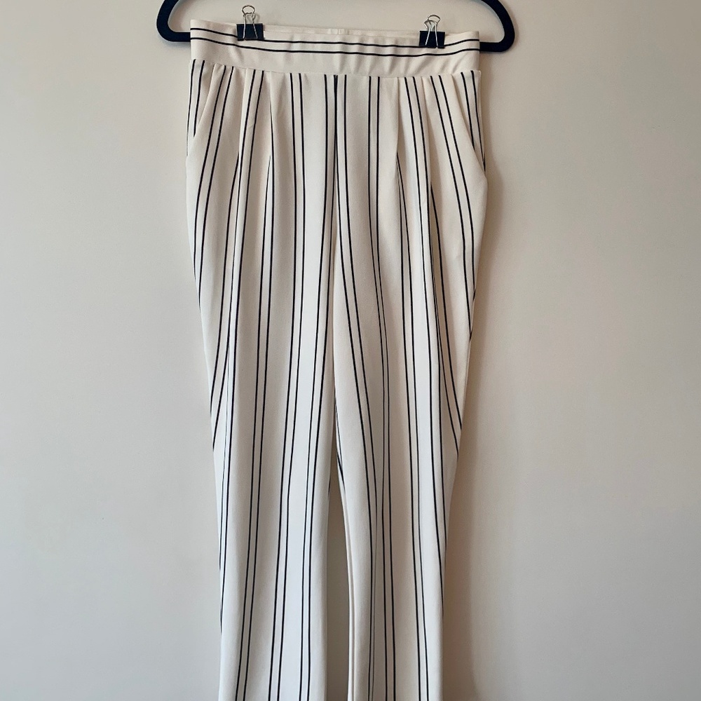 Black and White Striped Capris